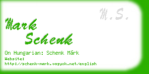 mark schenk business card